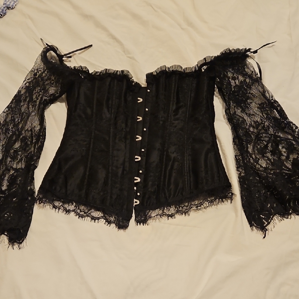 Black Lace Corset Top